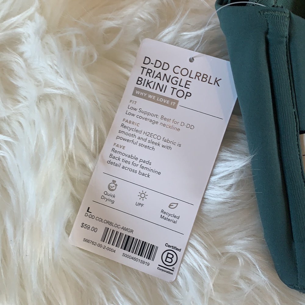 D-DD COLORBLK TRIANGLE BIKINI TOP Amazon green - Picture 4 of 5